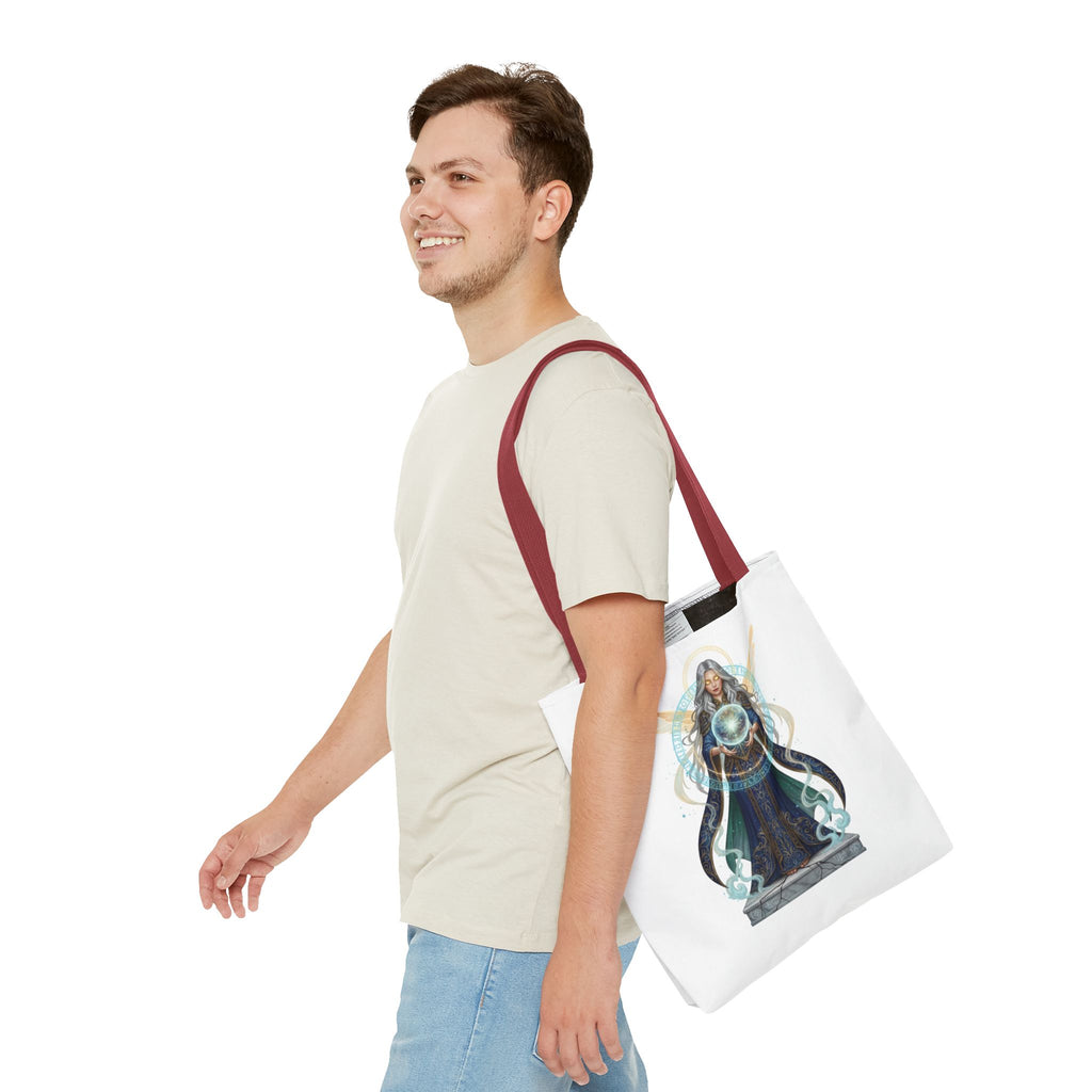 Mystic Oracle Tote Bag — Crystal Ball Seer Illustration