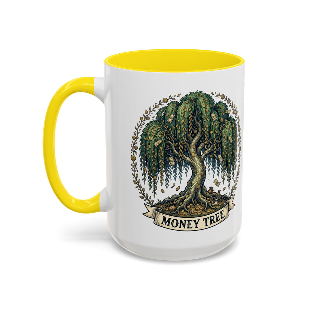 Money Tree Accent Coffee Mug — Inspirational 11/15oz Ceramic Mug with "Money Tree" Design