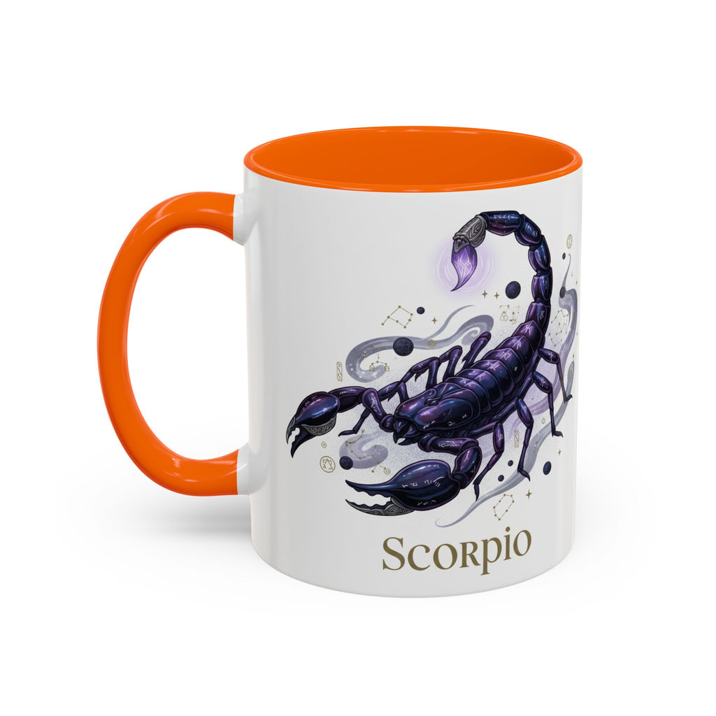 Scorpio Zodiac Coffee Mug — Purple Scorpion Accent Mug (11/15oz)