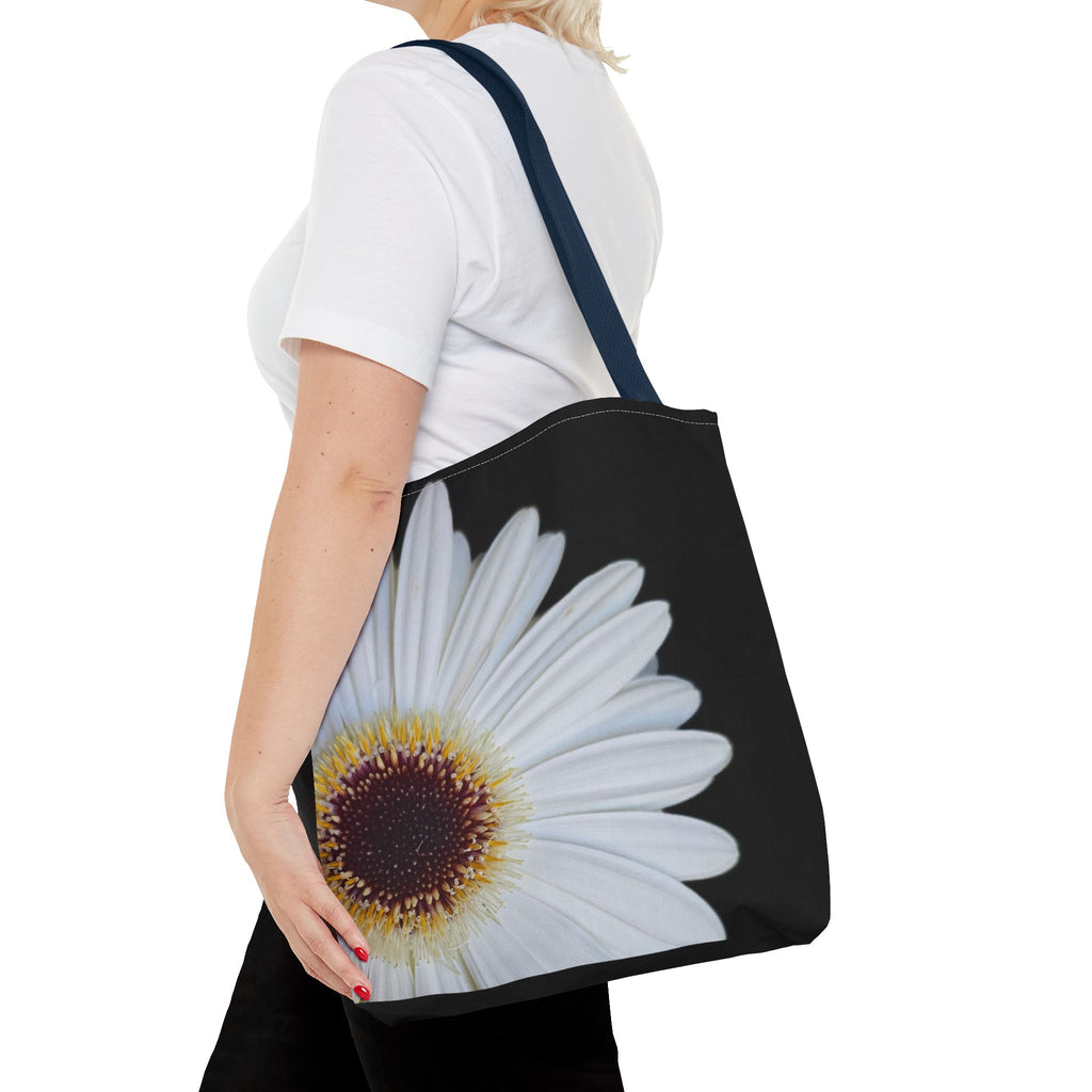 Daisy Corner Tote Bag — White Floral AOP Shopper