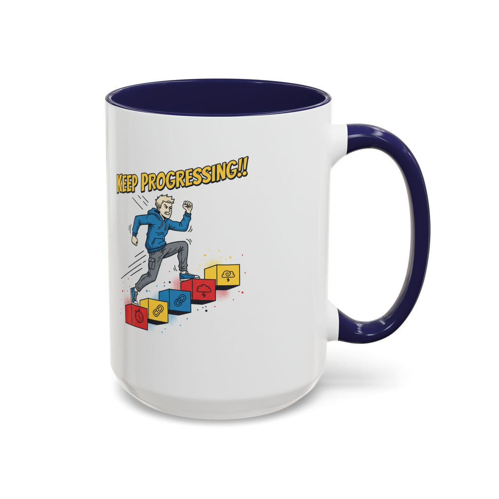 Keep Progressing Coffee Mug — Motivational Accent Mug (11/15oz)