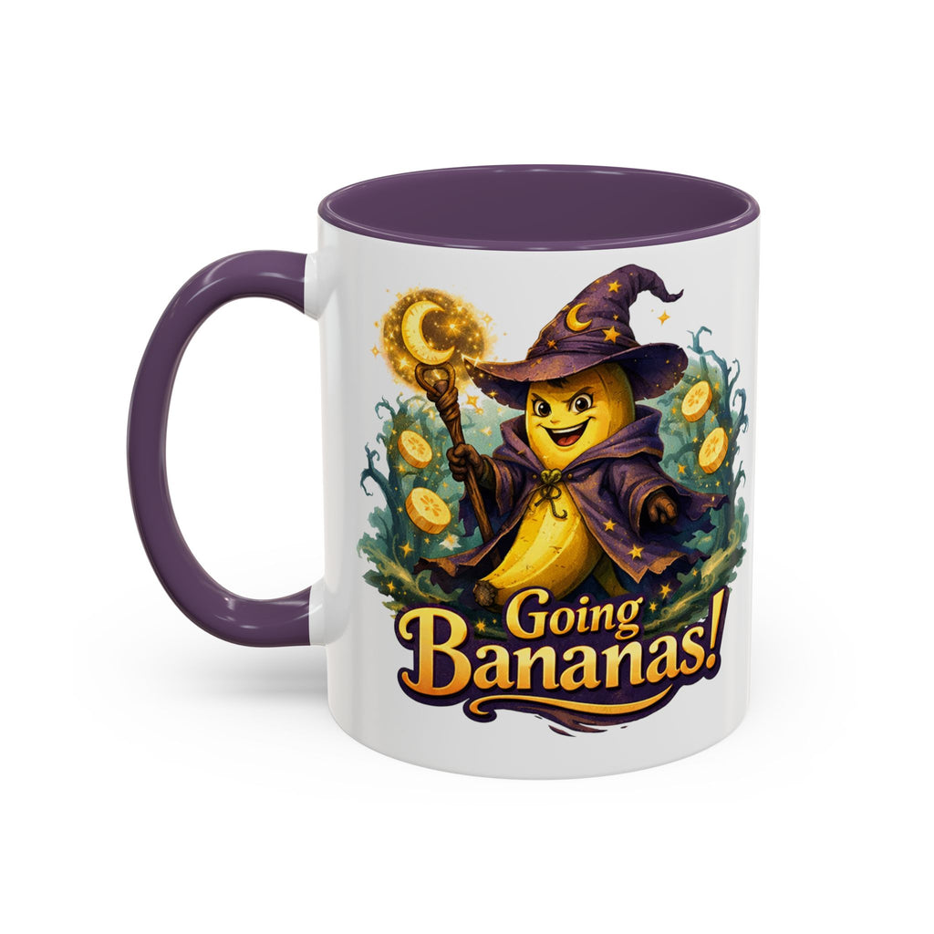 Going Bananas! Witch Banana Accent Coffee Mug — Fun Halloween Coffee Cup (11/15oz)