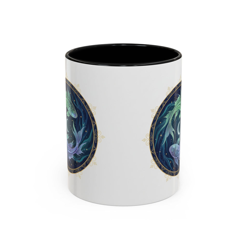 Koi Yin Yang Coffee Mug — Celestial Fish Moon Ceramic Accent Mug (11/15oz)