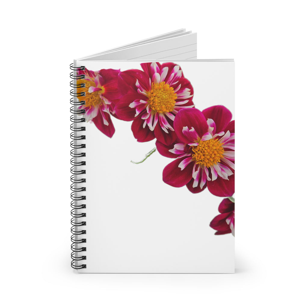 Floral Spiral Notebook — Pink Dahlia Ruled Journal for Notes & Gifts