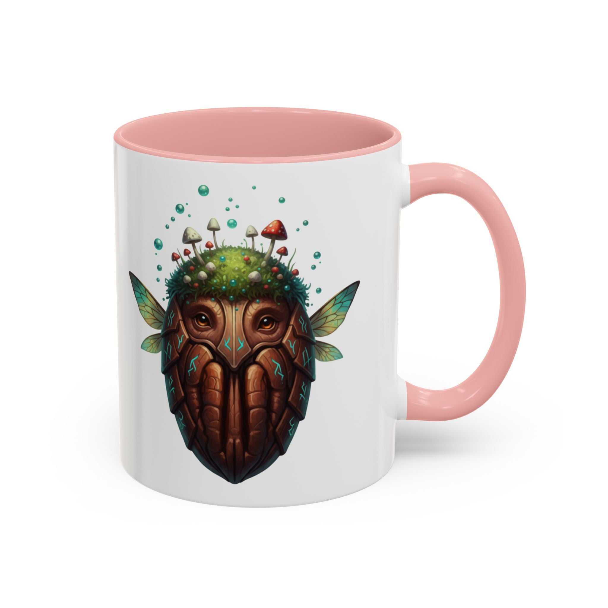 Mushroom Forest Mask Accent Coffee Mug — Fantasy Woodland Creature 11/15oz