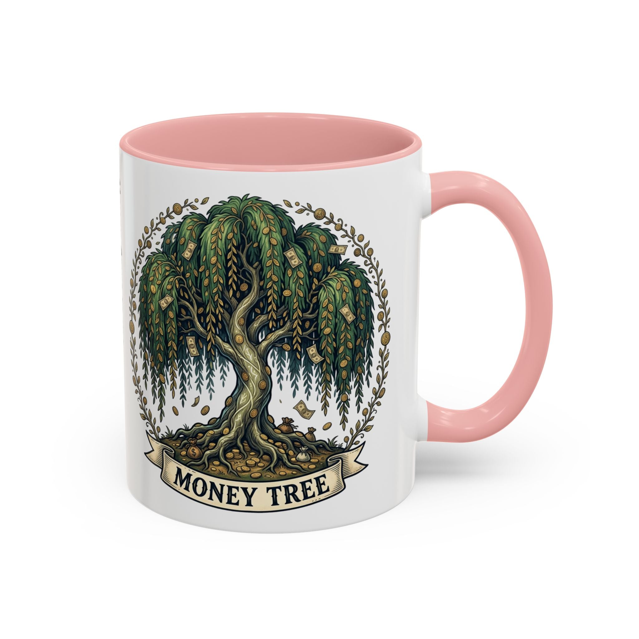 Money Tree Accent Coffee Mug — Inspirational 11/15oz Ceramic Mug with "Money Tree" Design