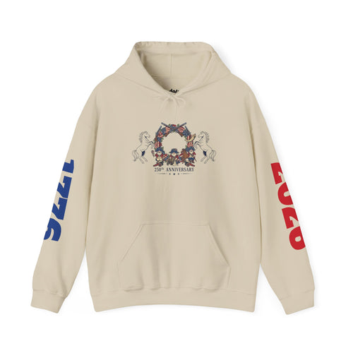 Anniversary Skull Hoodie — 10th Anniversary Floral Skull Pullover (Red & Blue Sleeve Years)