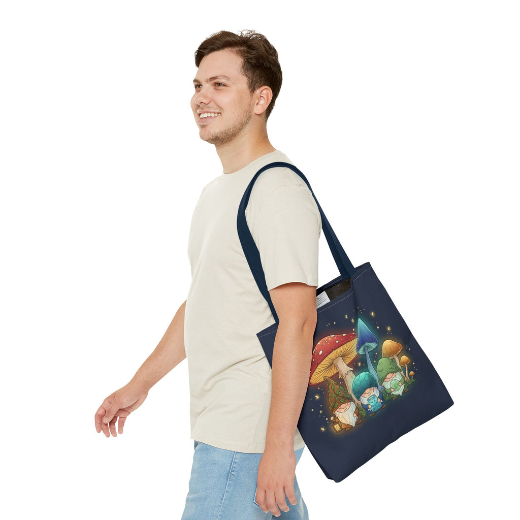 Mushroom Gnome Tote Bag — Whimsical Forest Fairycore AOP Tote