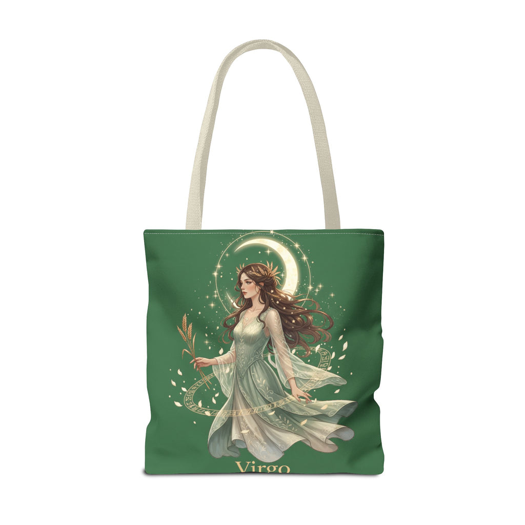 Mystic Moon Goddess Tote Bag — Ethereal Green All-Over Print Tote
