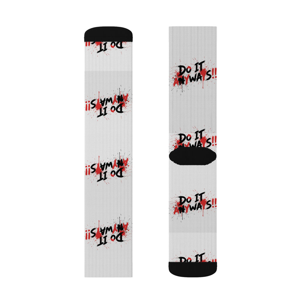 Sublimation Socks - “Do It Always!!” Graphic Athletic Crew Socks
