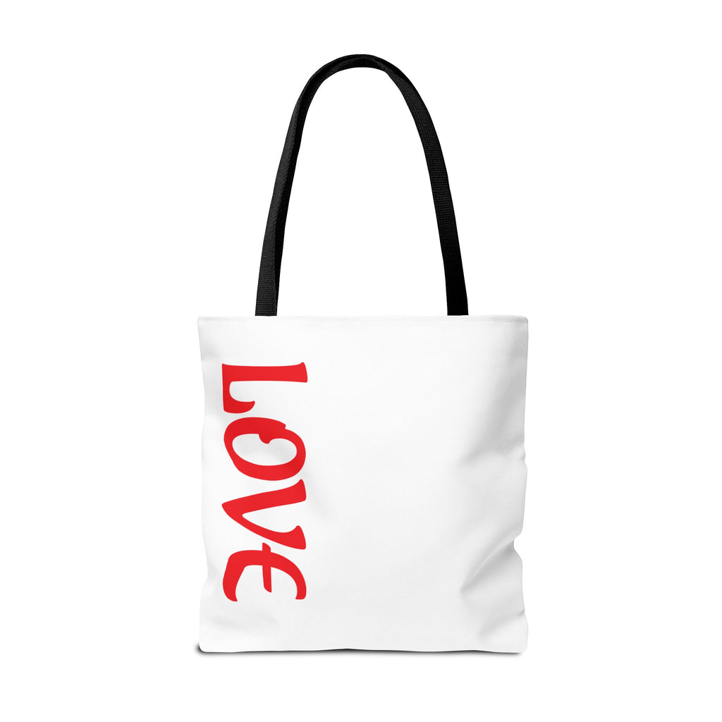 LOVE Vertical Red Tote Bag – Romantic Valentine’s Day Canvas Tote