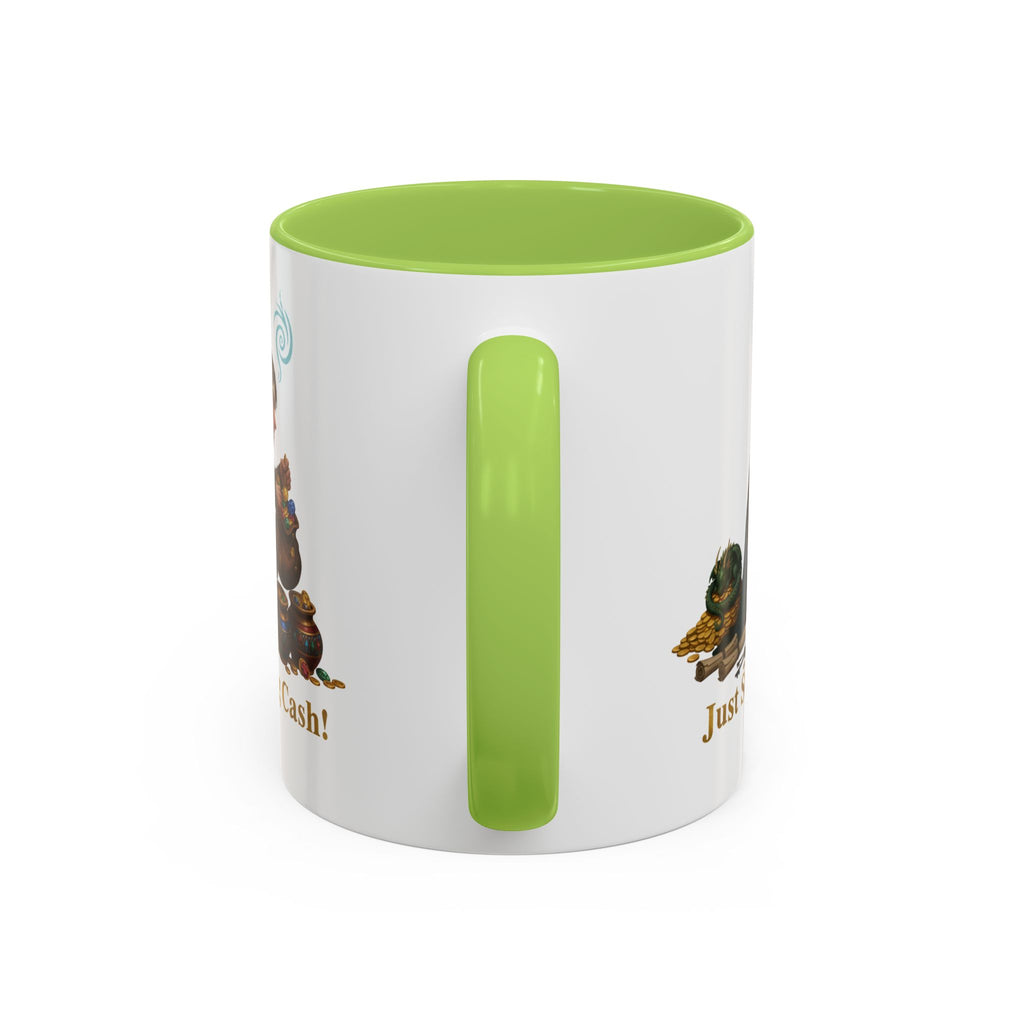 Accent Coffee Mug — "Just Stashing Cash!" Fantasy Gnome Money Mug (11/15oz)