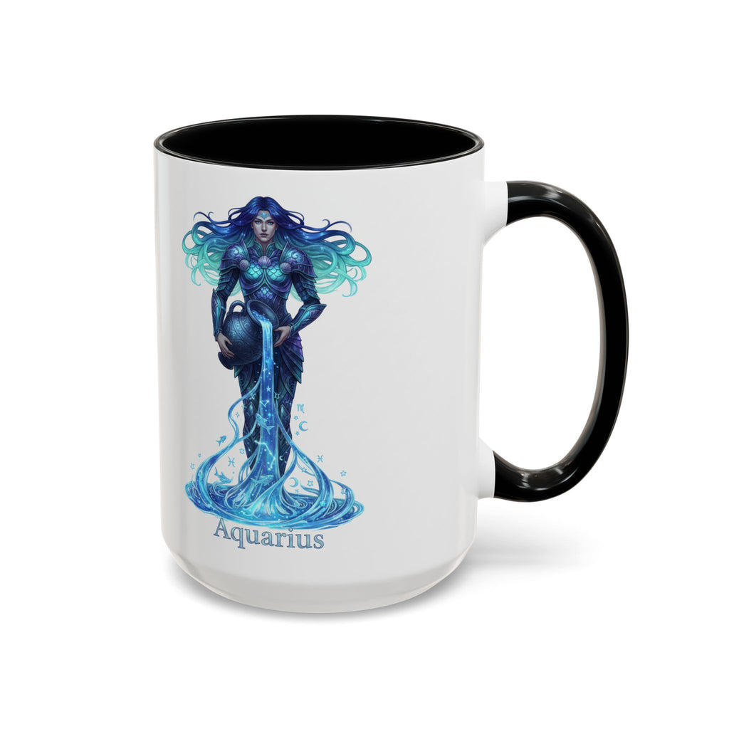 Aquarius Zodiac Coffee Mug — Water Bearer Astrology Accent Mug