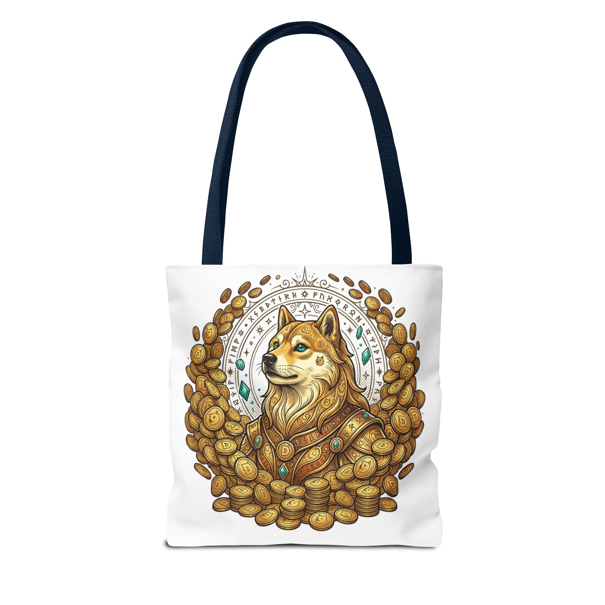 Dogecoin Shiba Inu Coin Pile Tote Bag — Crypto Meme Art Tote