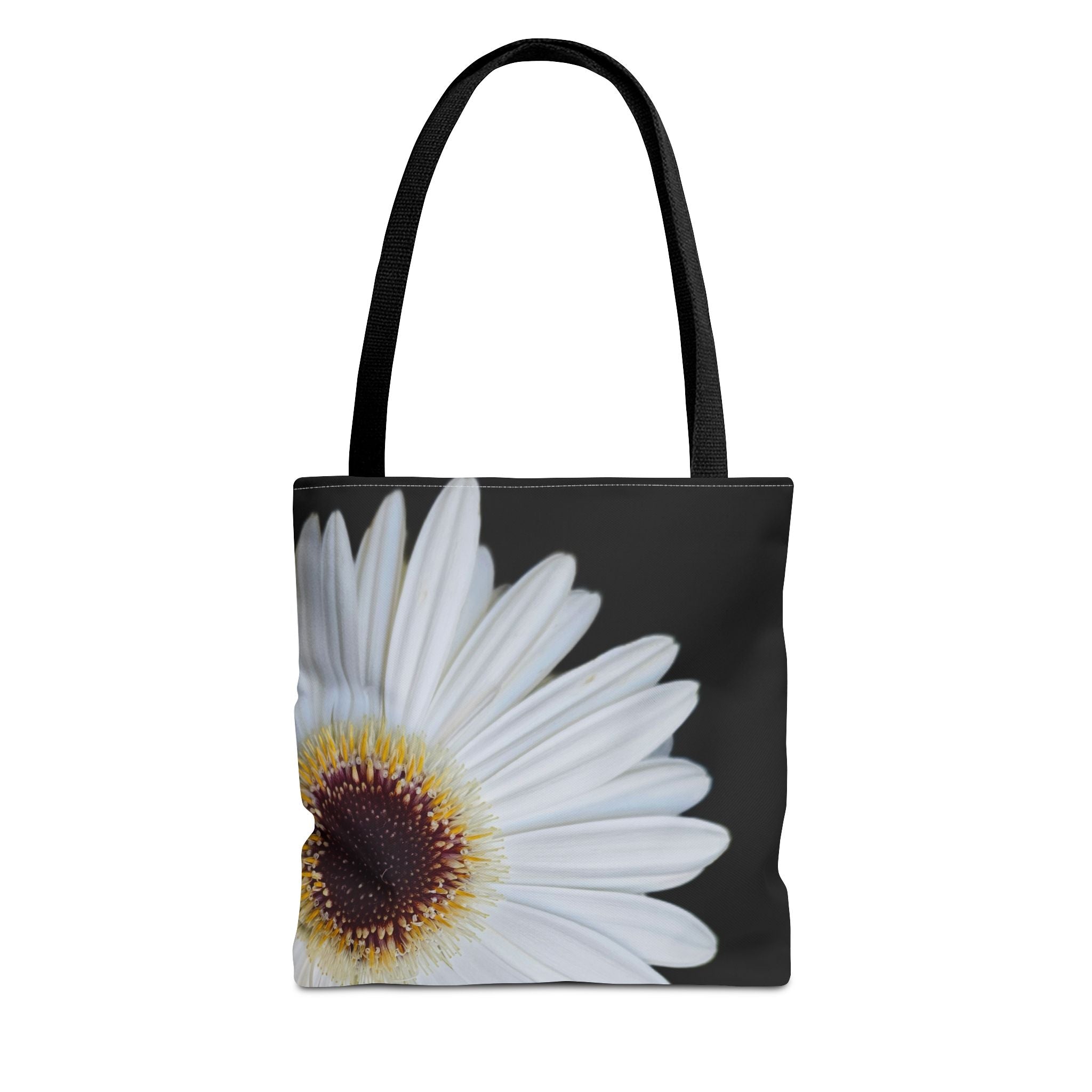 Daisy Corner Tote Bag — White Floral AOP Shopper