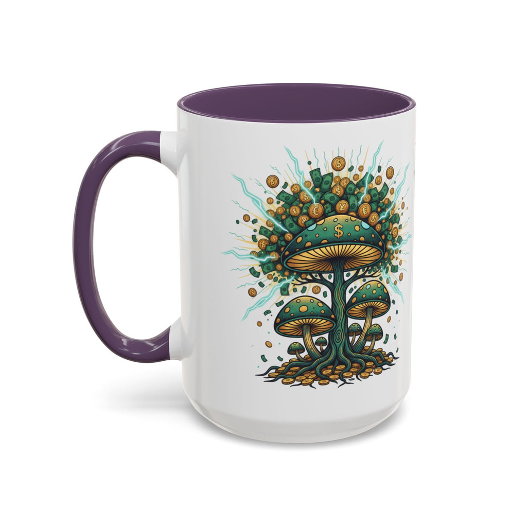 Accent Coffee Mug — 'Money Flows to Me Freely' Mushroom Abundance Design (11/15oz)