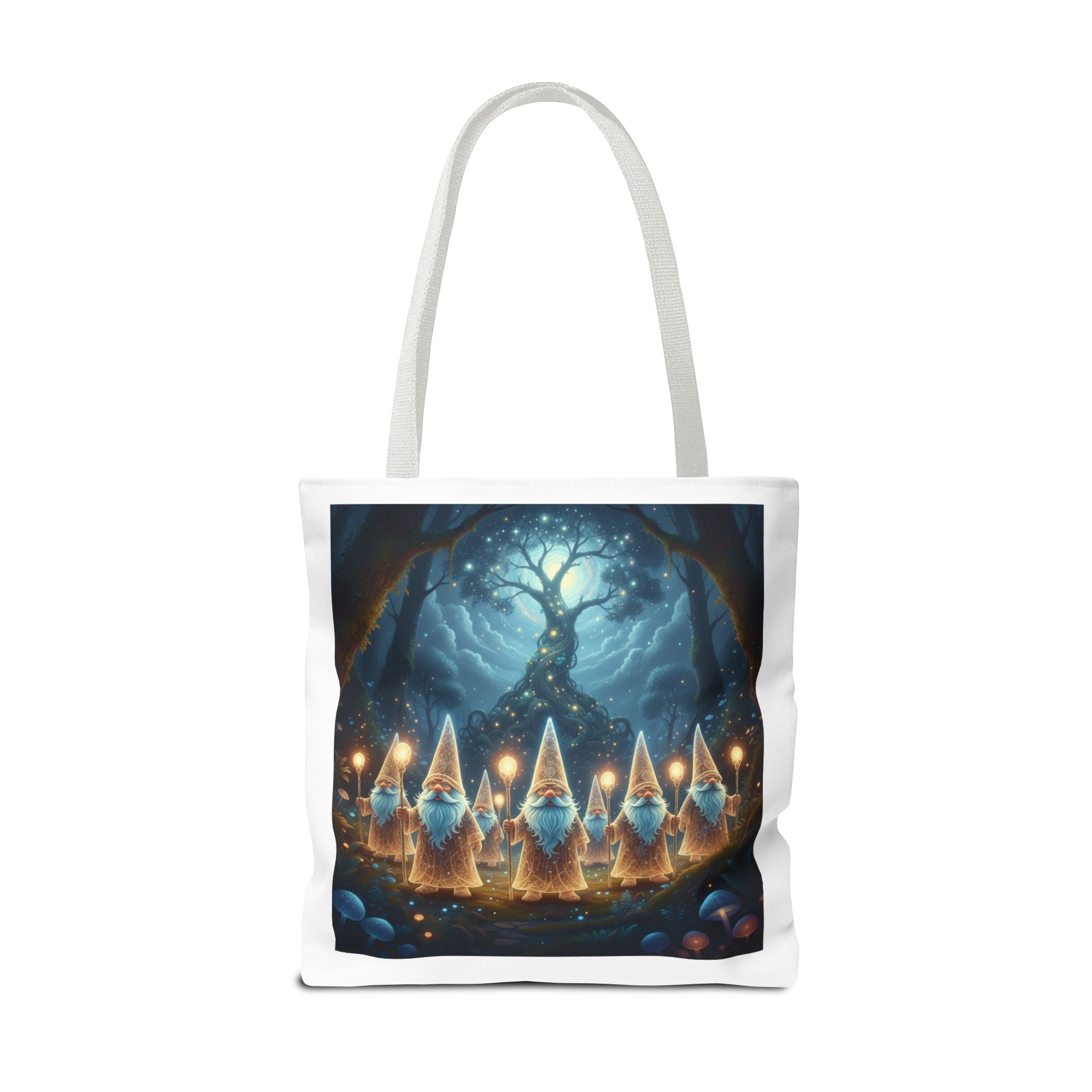 Mystical Gnome Forest Tote Bag — Candlelight Woodland Magic AOP
