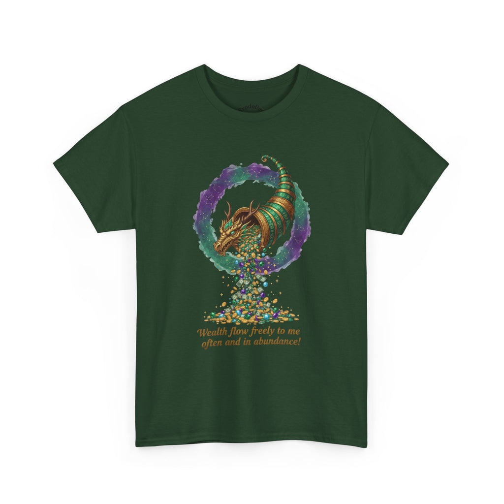 T-Shirt — Cornucopia Wealth Design: "Wealth Flows Freely to Me" Affirmation Tee