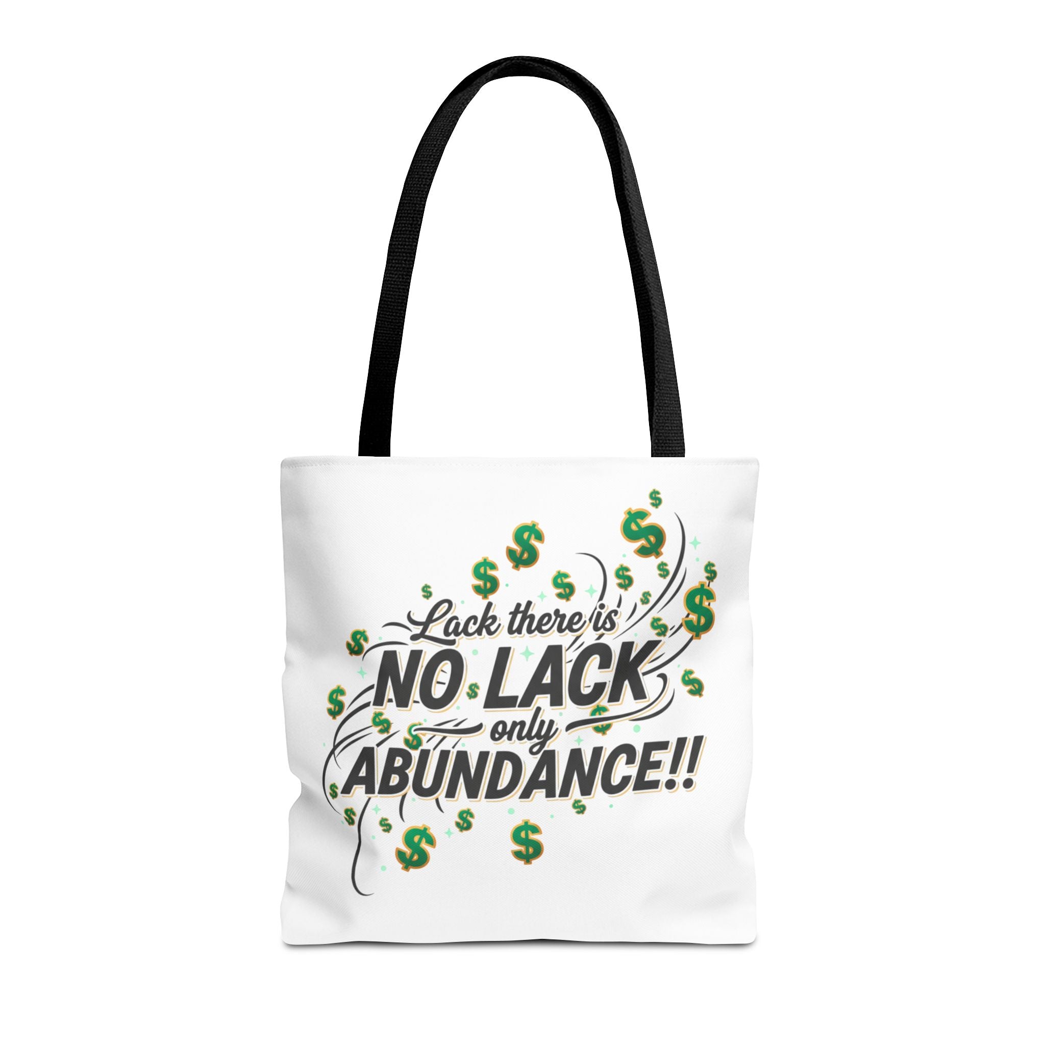 Abundance Tote Bag — "No Lack Only Abundance" Motivational Money Design