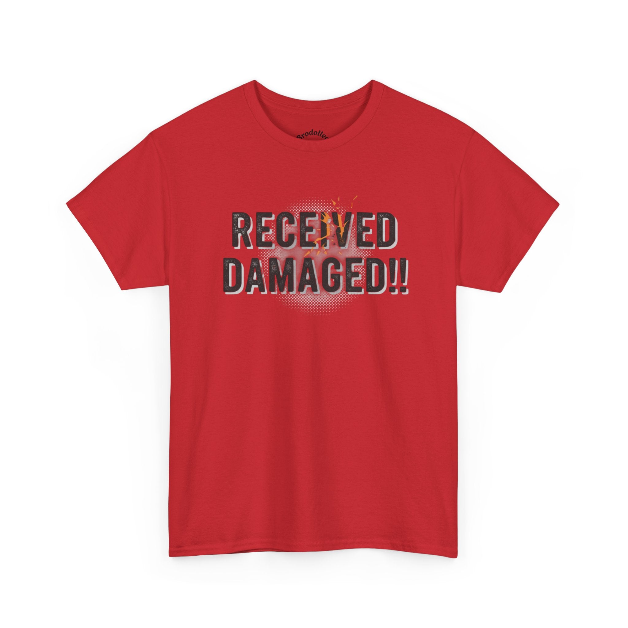 Received Damaged!! T‑Shirt — Funny Shipping Label Tee