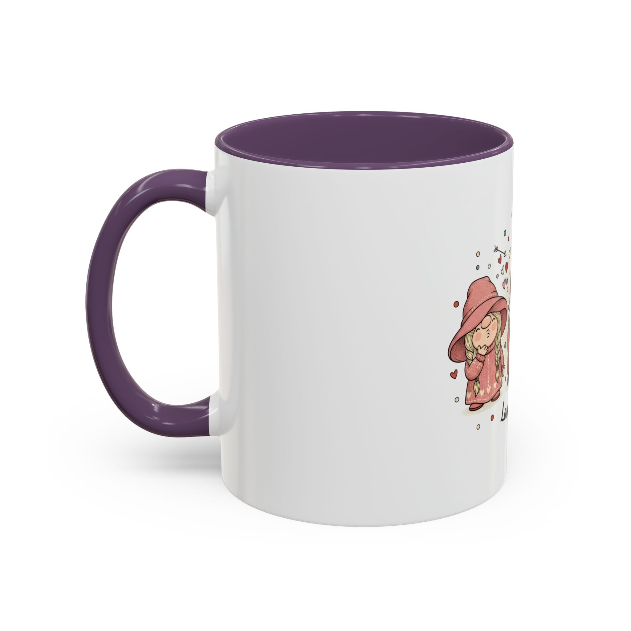 Love Gnomes Accent Coffee Mug — Cute Valentine Heart Gnome Tea Cup (11/15oz)