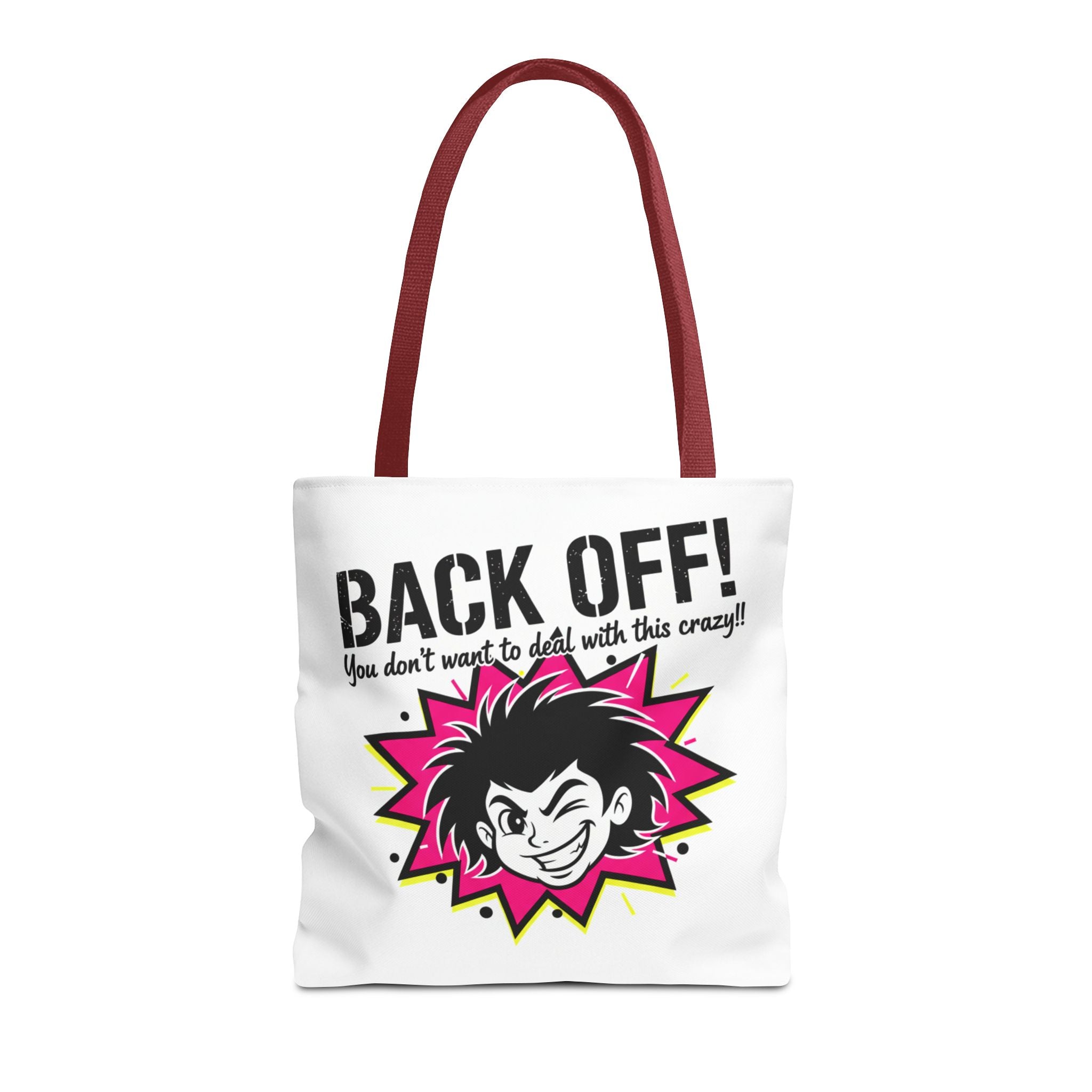 Back Off! Graphic Tote Bag — Funny Retro Punk Design