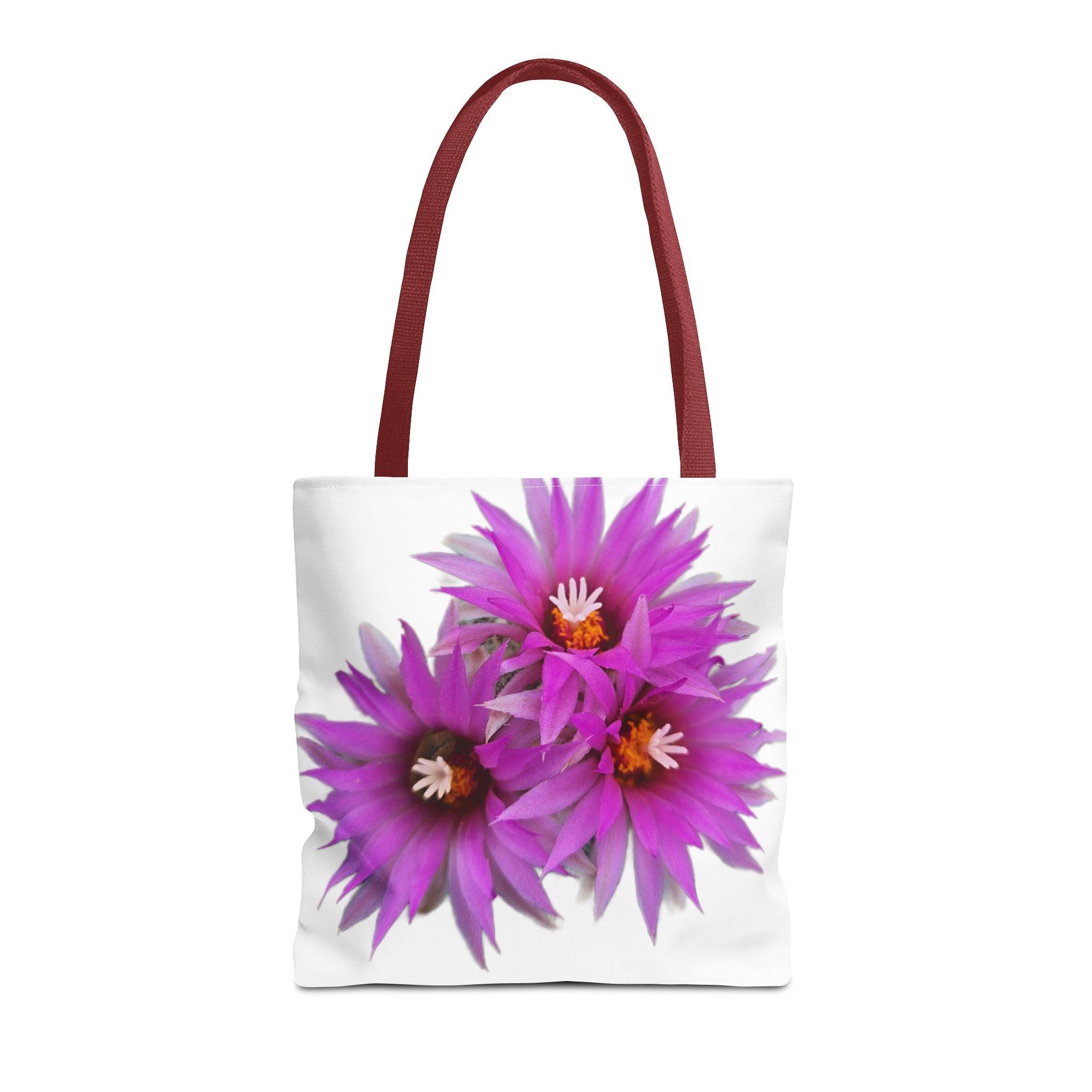 Pink Cactus Flower Tote Bag — Vibrant Desert Floral All-Over Print Tote