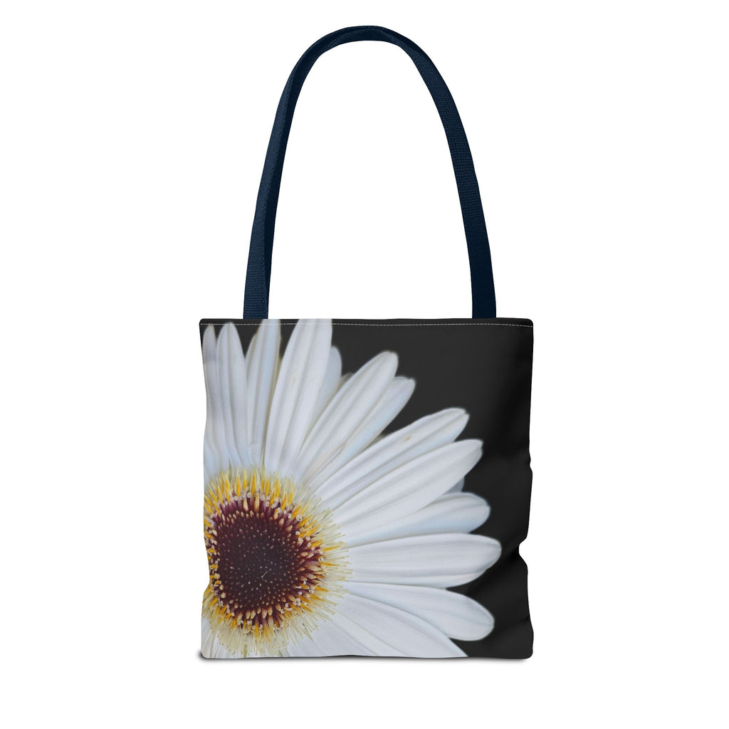 Daisy Corner Tote Bag — White Floral AOP Shopper