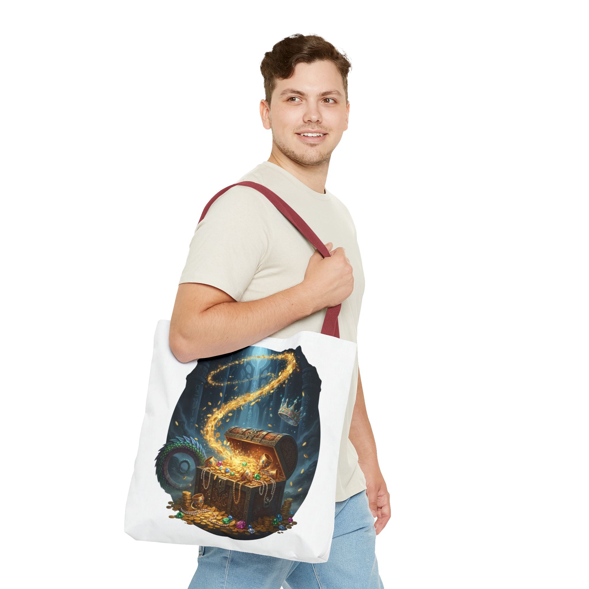 Magic Treasure Chest Tote Bag — Fantasy Pirate Gold Illustration Tote