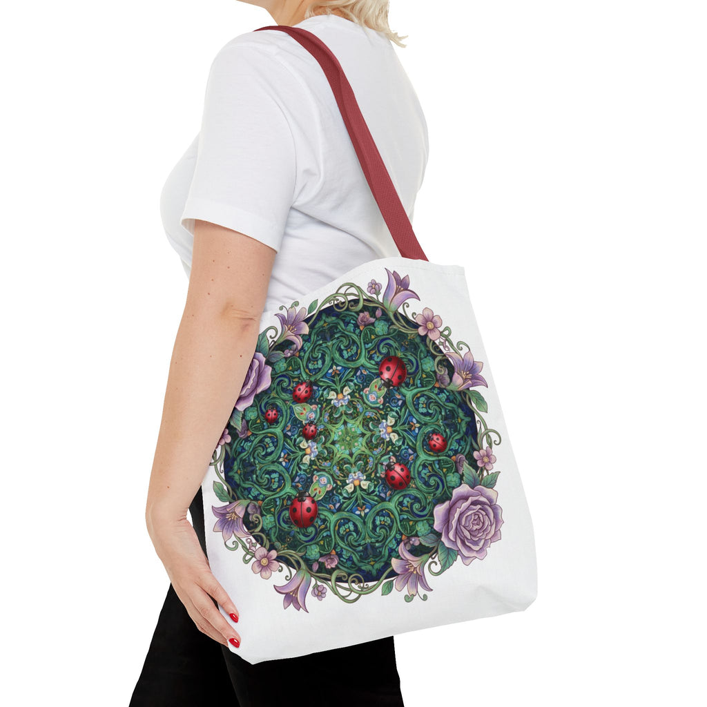 Floral Mandala Tote Bag – Ladybug & Rose Garden AOP Tote