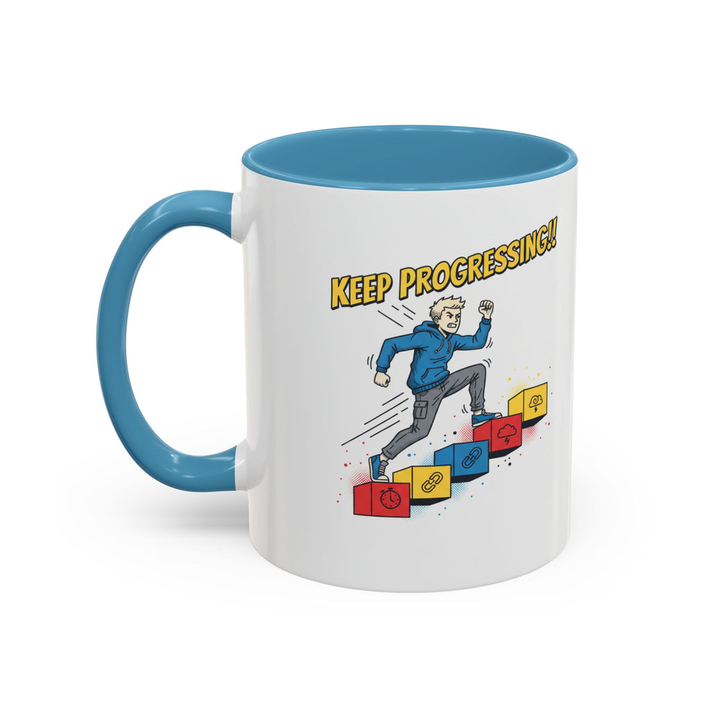 Keep Progressing Coffee Mug — Motivational Accent Mug (11/15oz)