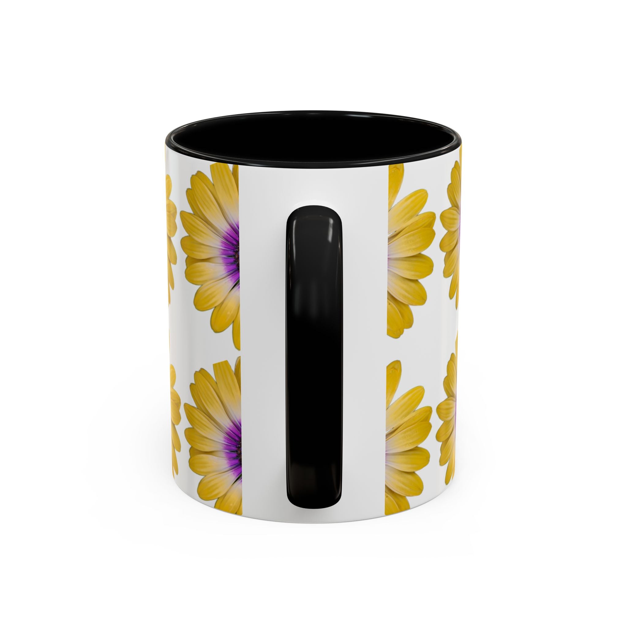 Yellow Purple Daisy Accent Coffee Mug – Floral Pattern 11/15oz