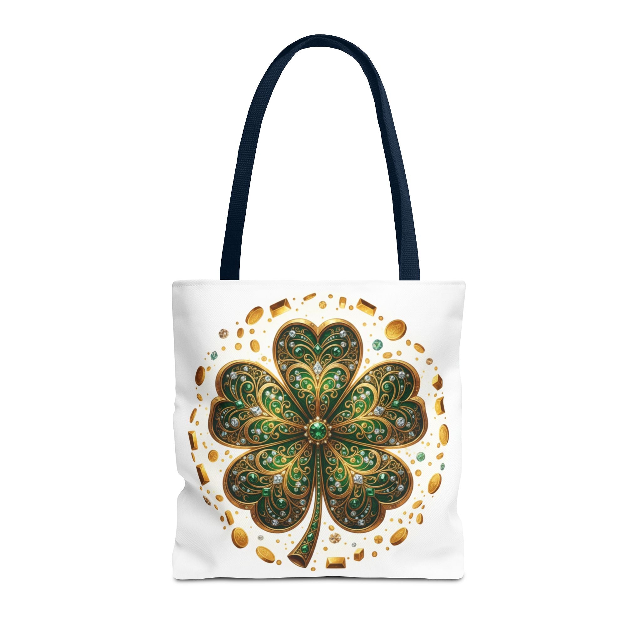 Celtic Shamrock Tote Bag — Green Four-Leaf Clover St. Patrick’s Day All-Over Print