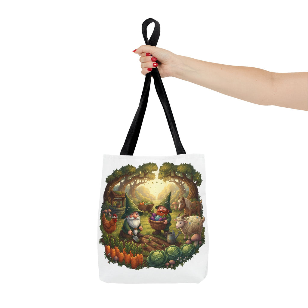 Gnome Garden Tote Bag — Whimsical Woodland Market Illustration