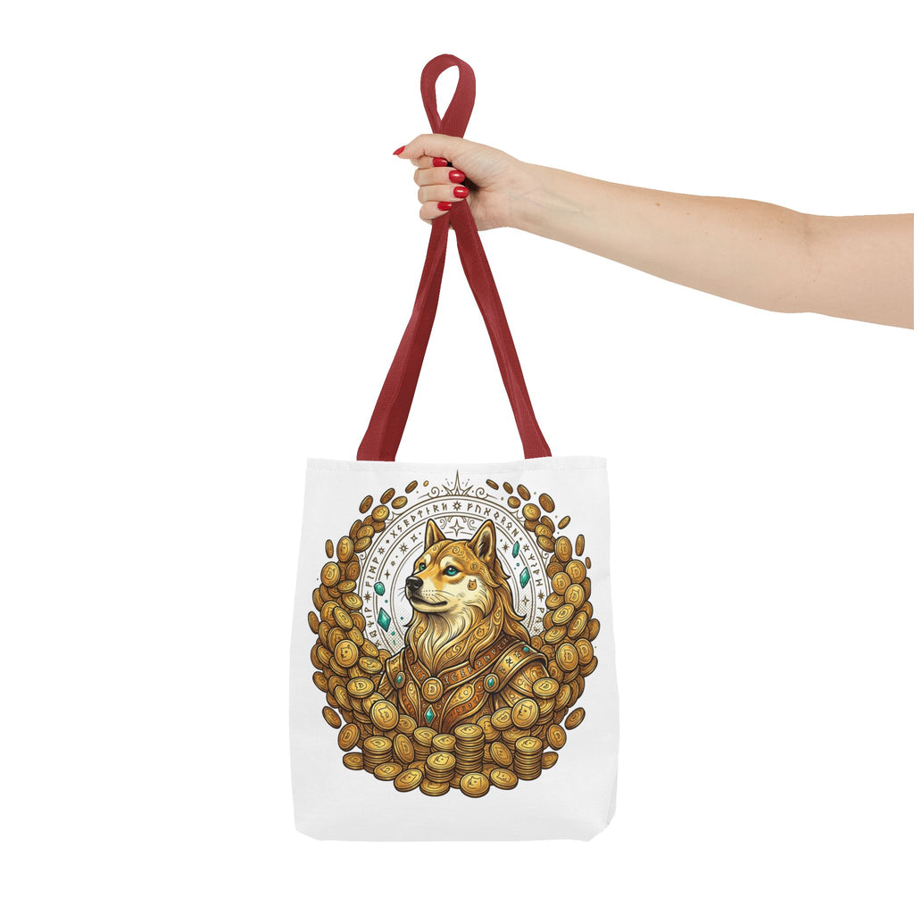 Dogecoin Shiba Inu Coin Pile Tote Bag — Crypto Meme Art Tote