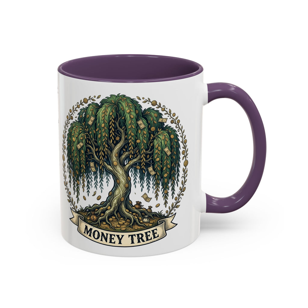 Money Tree Accent Coffee Mug — Inspirational 11/15oz Ceramic Mug with "Money Tree" Design