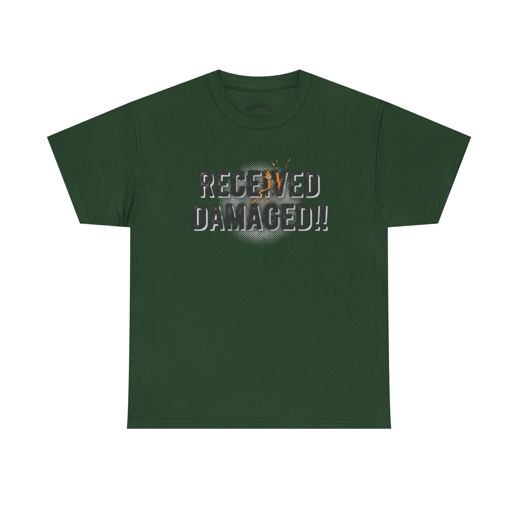 Received Damaged!! T‑Shirt — Funny Shipping Label Tee
