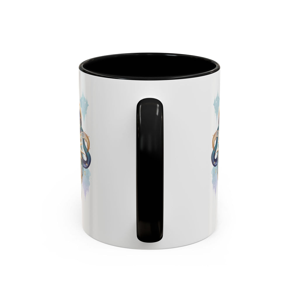 Celestial Nautilus Accent Coffee Mug — Ocean Sun Compass Art (11/15oz)