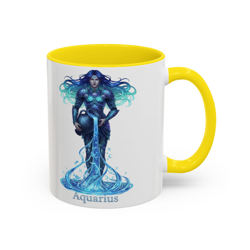 Aquarius Zodiac Coffee Mug — Water Bearer Astrology Accent Mug