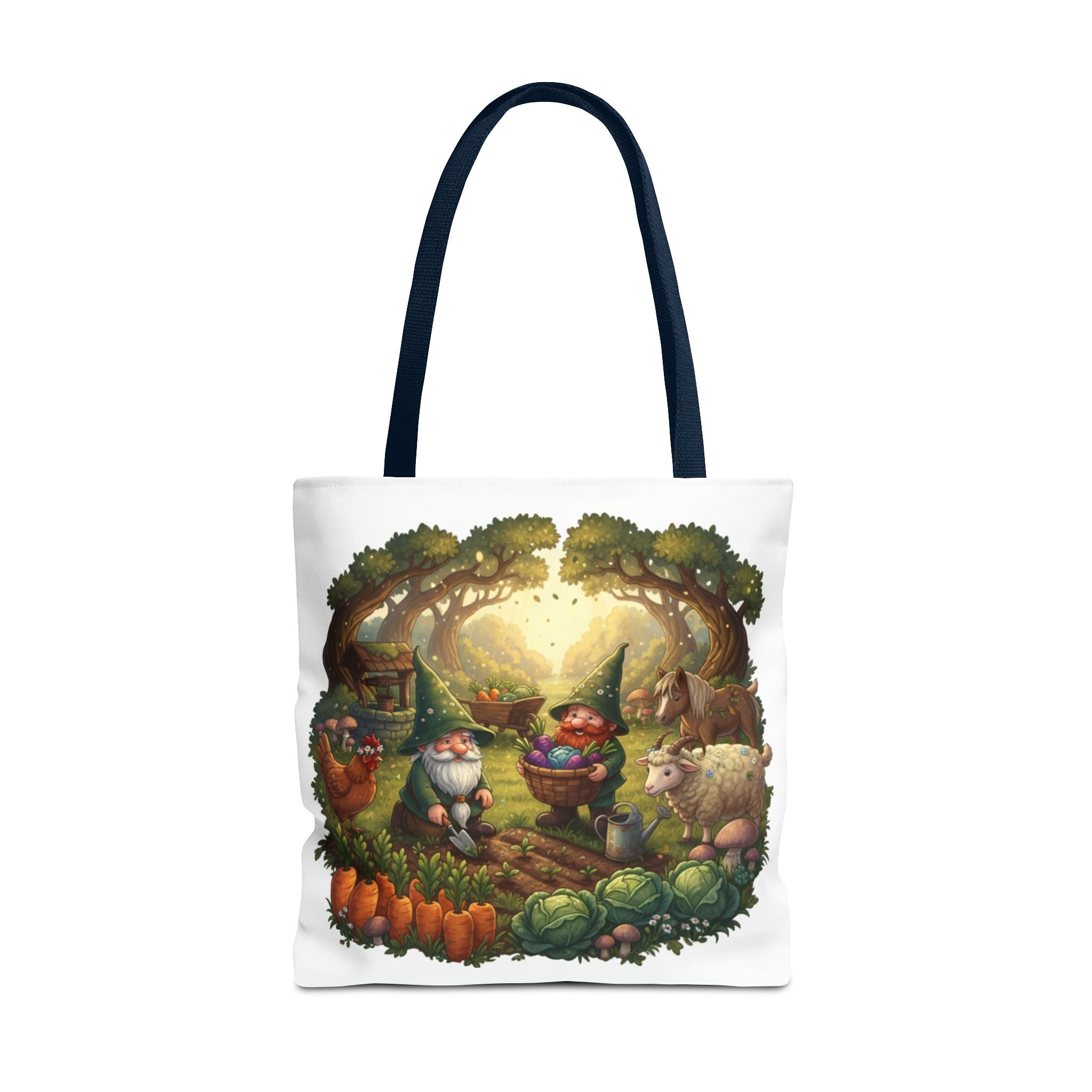 Gnome Garden Tote Bag — Whimsical Woodland Market Illustration