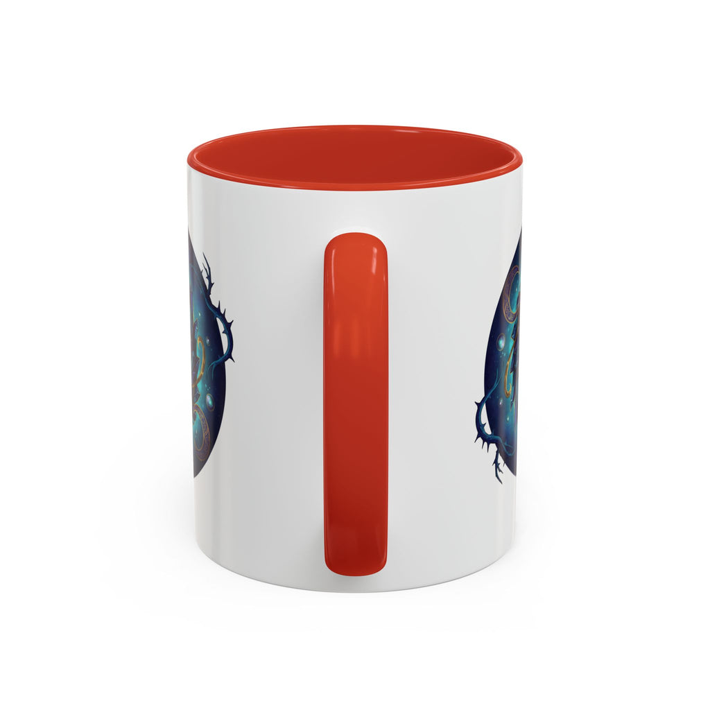 Galaxy Feather Spiral Accent Mug — Cosmic Boho Coffee Cup (11/15oz)