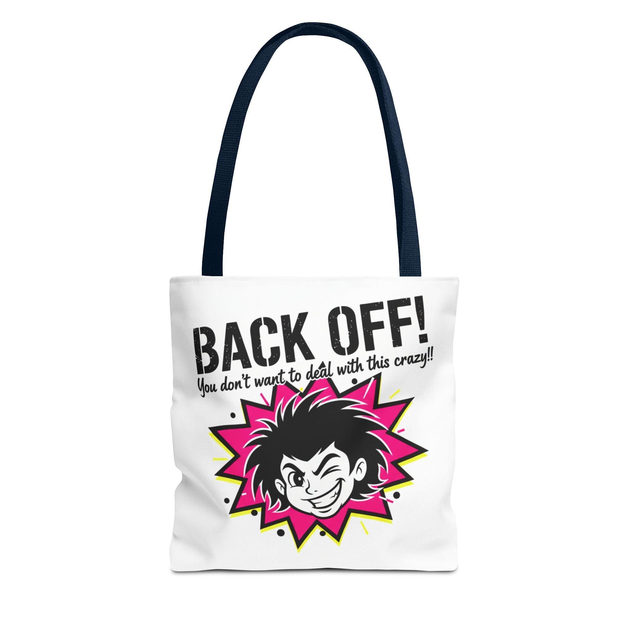 Back Off! Graphic Tote Bag — Funny Retro Punk Design