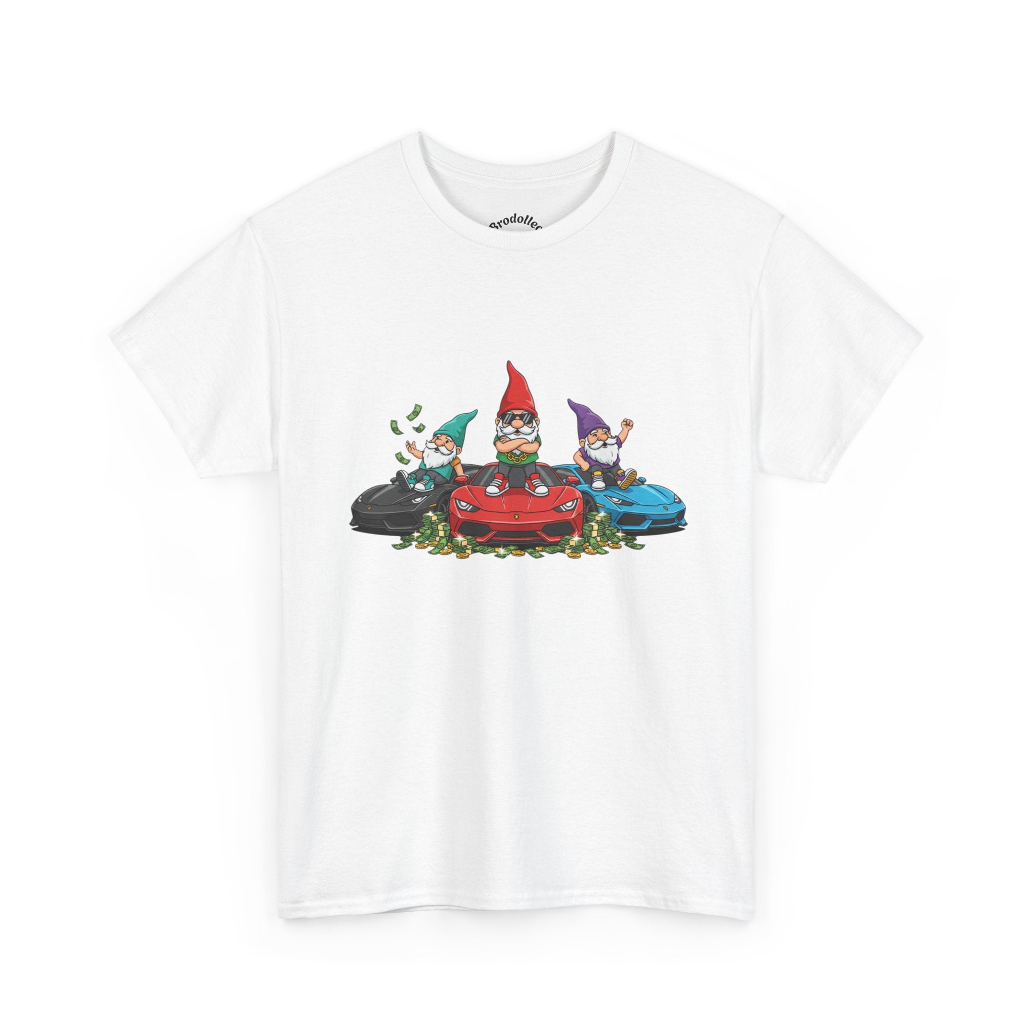 Gnome Race Car Tee — Cute Gnome Driving Cars Graphic T-Shirt