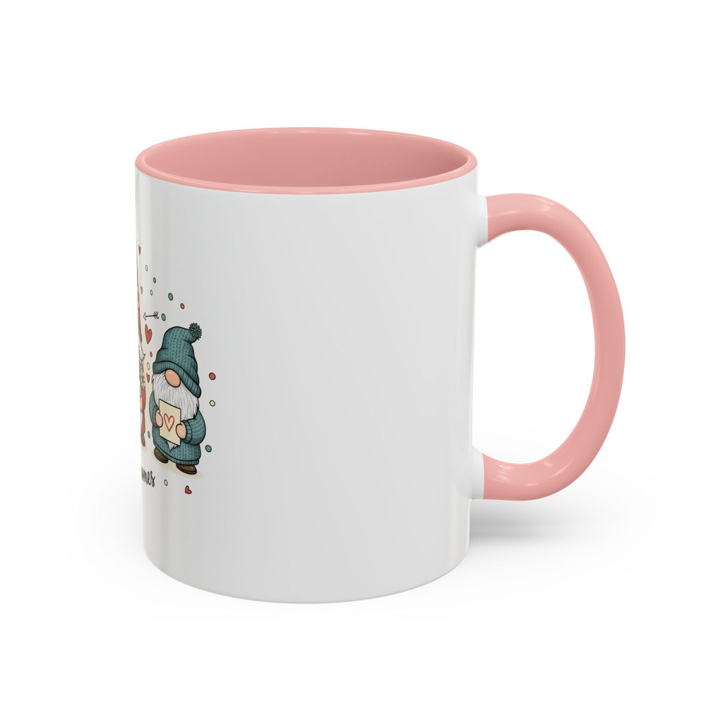 Love Gnomes Accent Coffee Mug — Cute Valentine Heart Gnome Tea Cup (11/15oz)