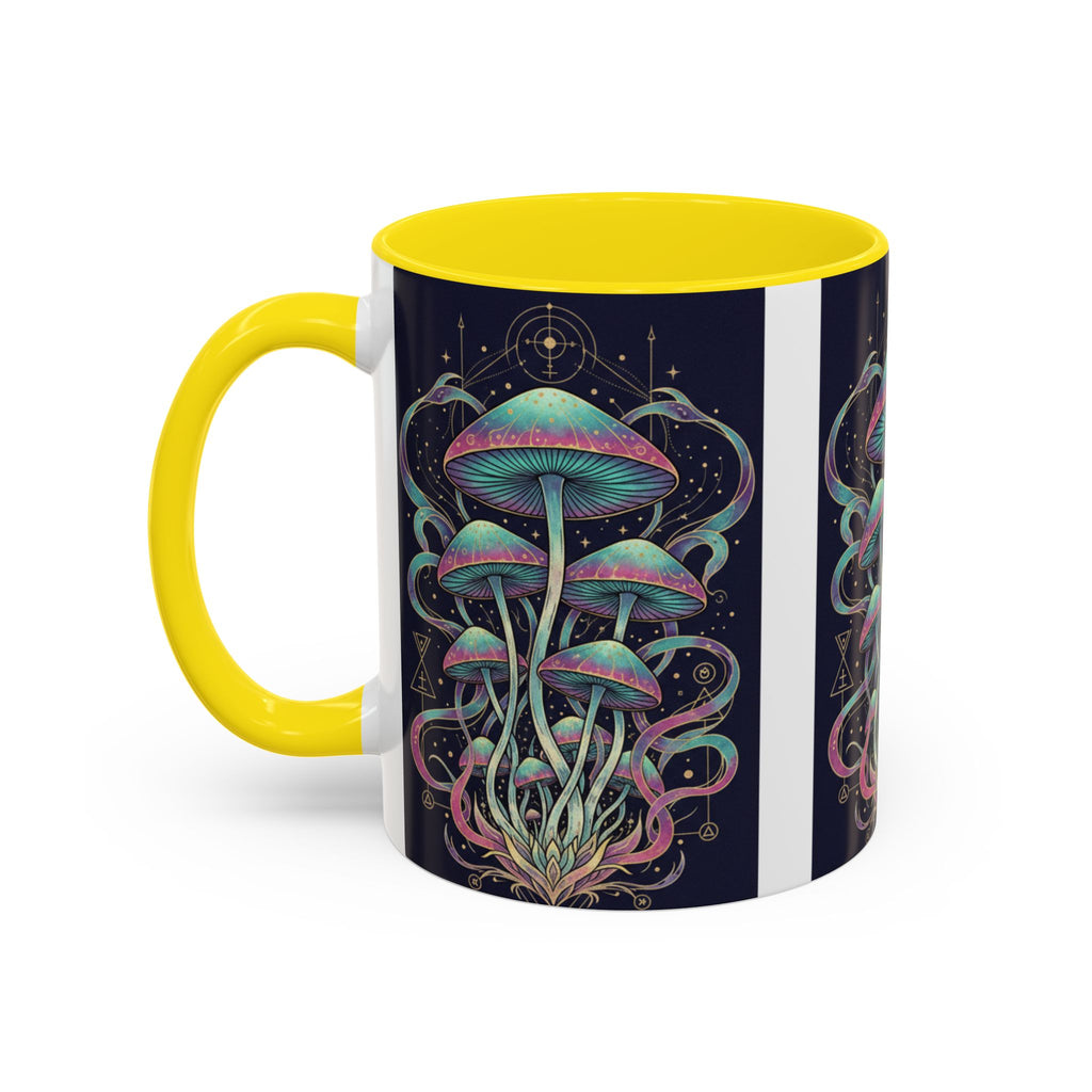 Mystical Mushroom Coffee Mug — Psychedelic Nature Art Accent Mug