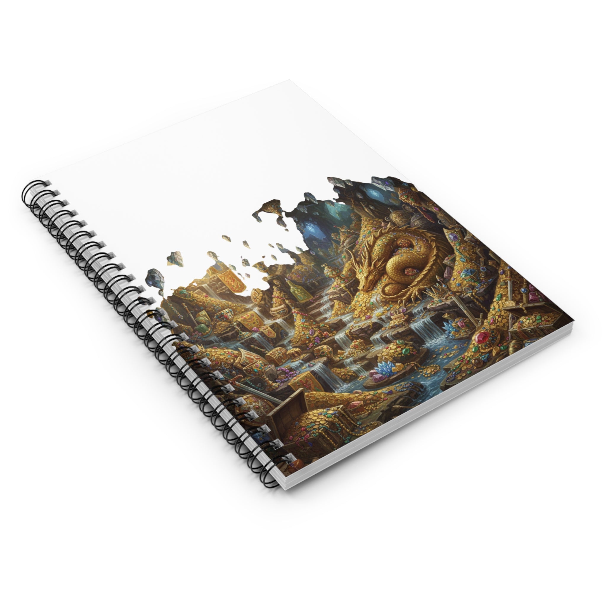 Dragon Hoard Spiral Notebook — Fantasy Treasure Art Ruled Journal