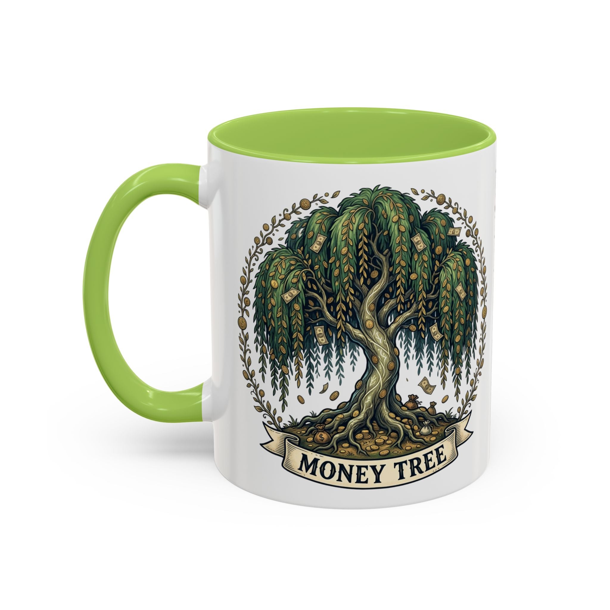 Money Tree Accent Coffee Mug — Inspirational 11/15oz Ceramic Mug with "Money Tree" Design