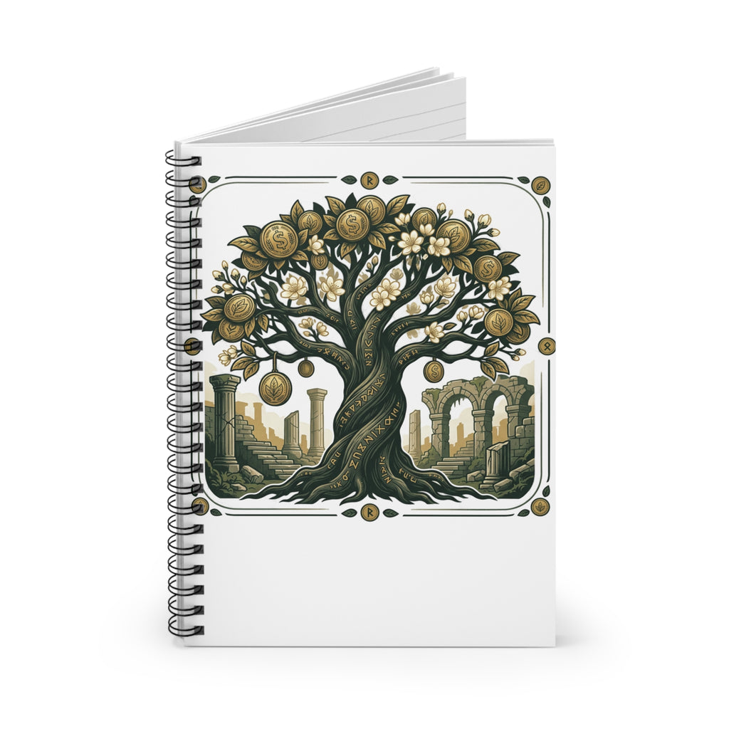 Ruins & Golden Tree Spiral Notebook — Illustrated Lined Journal for Writers & Fantasy Fans