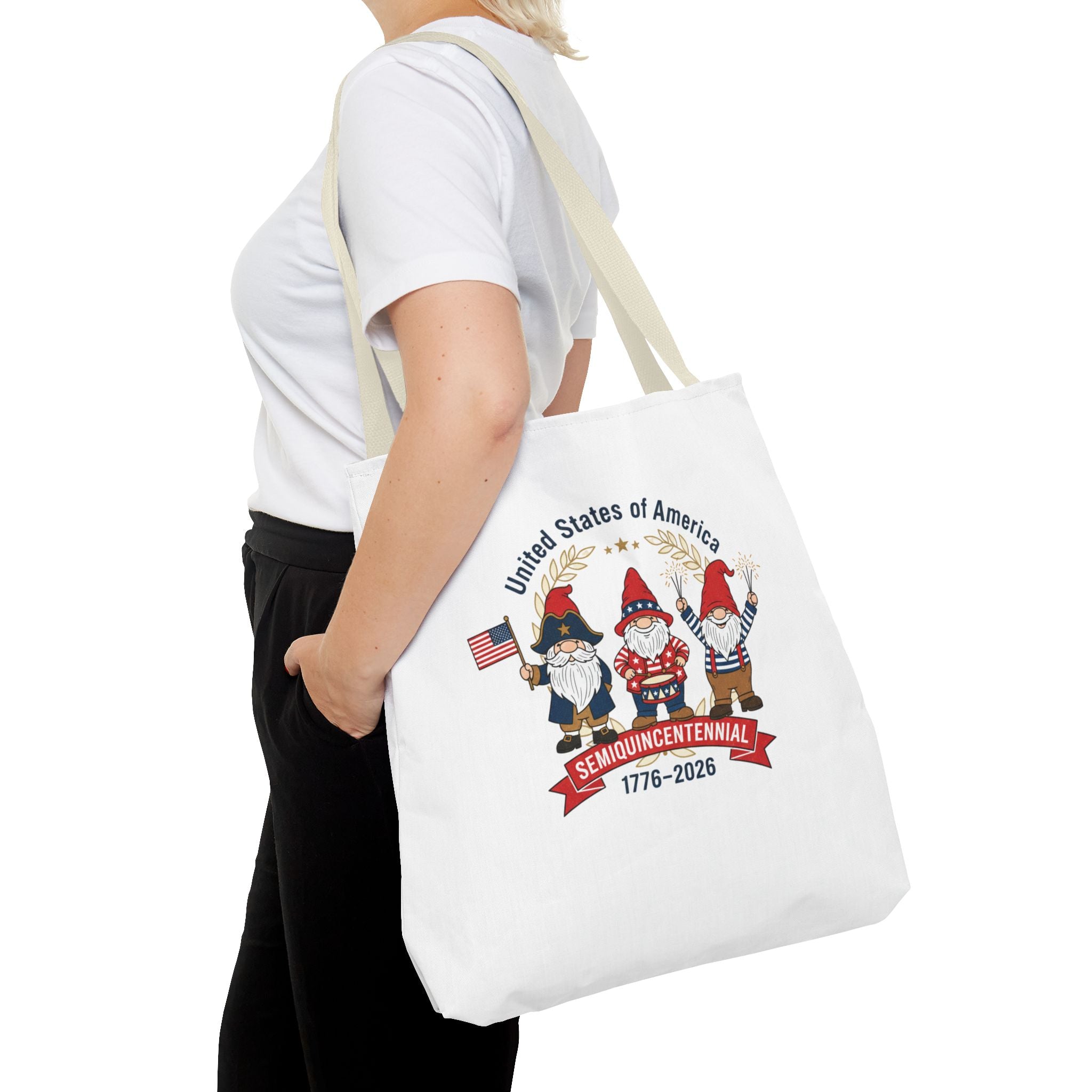 Tote Bag — USA 250th Semiquincentennial 1776–2026 Patriotic Gnome Tote