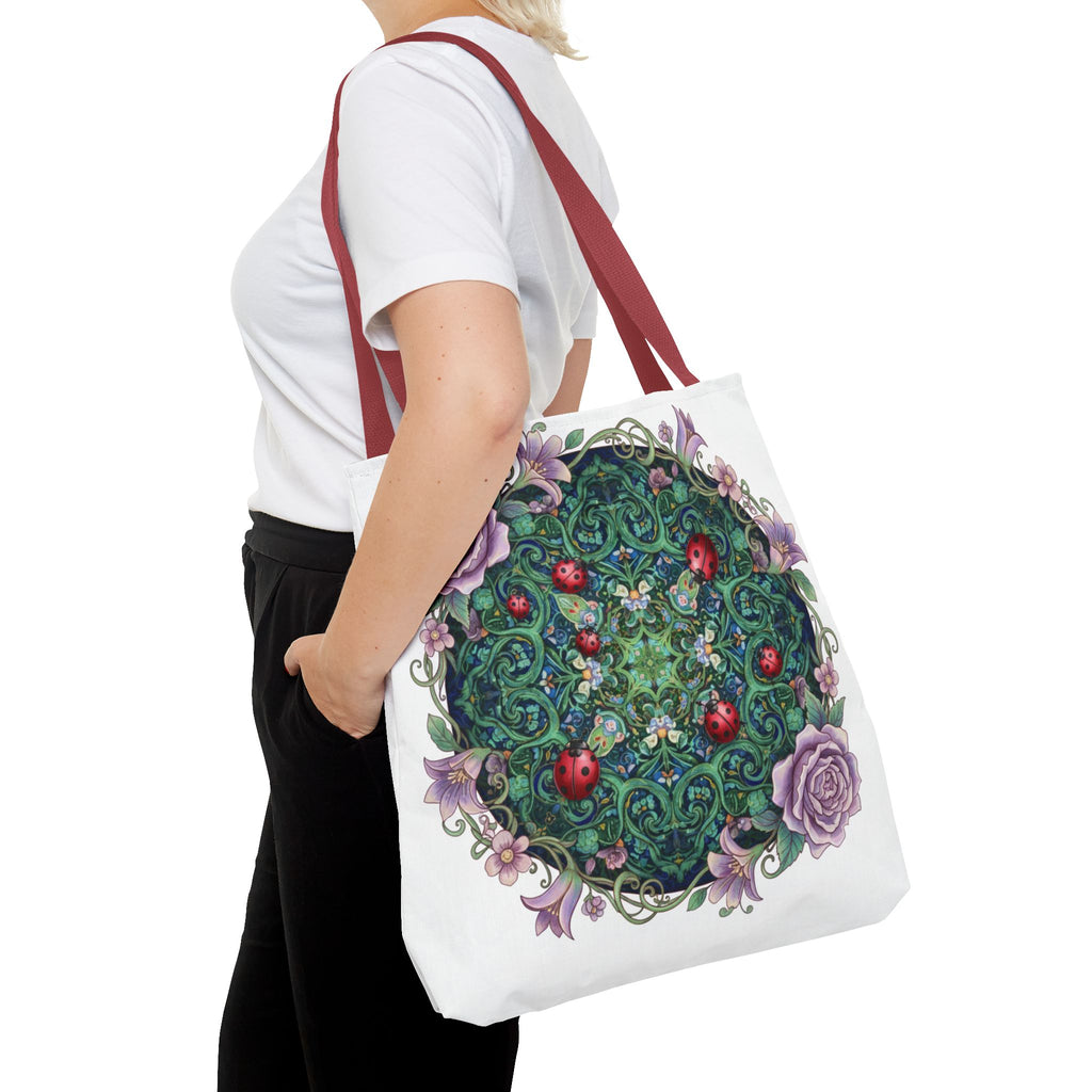 Floral Mandala Tote Bag – Ladybug & Rose Garden AOP Tote